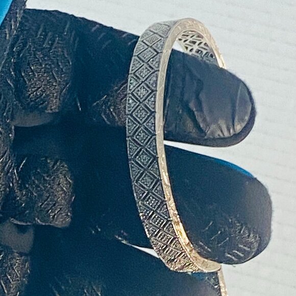 Beautiful Vintage Sterling Silver Geometric Cuff – Marked ISP 925 China - Picture 11 of 14